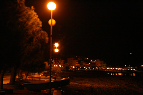 vista sul mare di sera